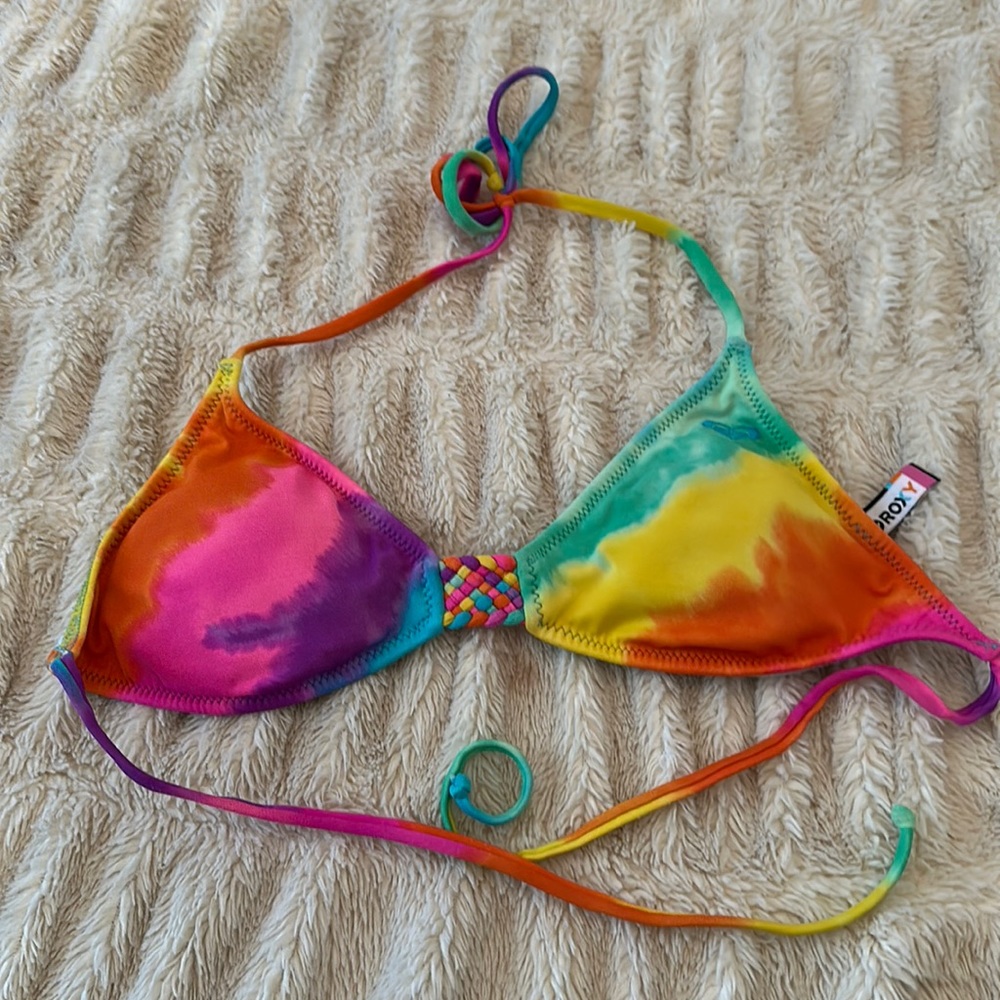 Vintage Roxy Tie Dye Triangle Bikini Top- Size Medium